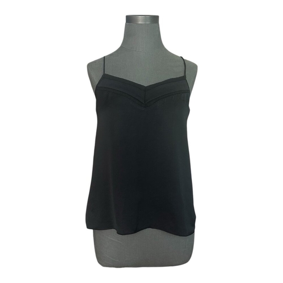 Mango Black Lace Satin Camisole Top Sleeveless V-Neck Lingerie Style Top Size S - Picture 2 of 6